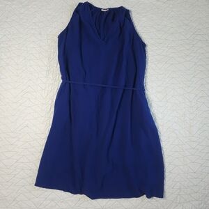 Universal Thread Blue Sleeveless Belted Gauzy Cotton Midi A Line Dress